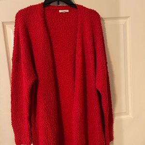 Popcorn cardigan - true red